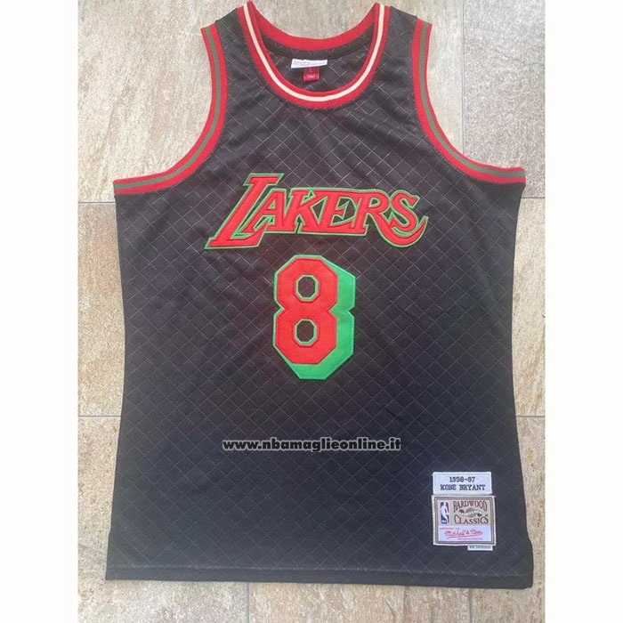 Maglia Los Angeles Lakers Kobe Bryant #8 Mitchell & Ness 1996-97 Nero